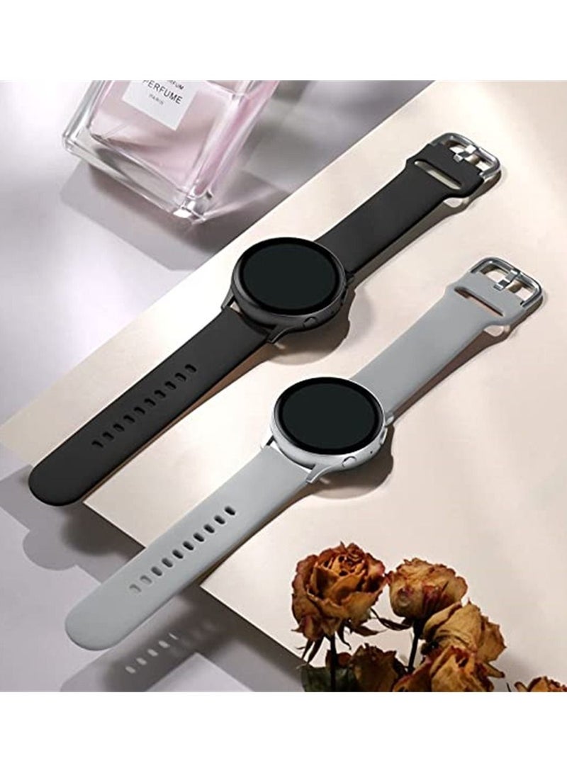 Silicone Sport Strap for Samsung Galaxy Active 2, 20 Mm Watch Bands Compatible for Samsung Galaxy Watch Active 2, Women Men, 4 Pack ( Black, White, Dark Purple, Dark Blue ) - Image 4